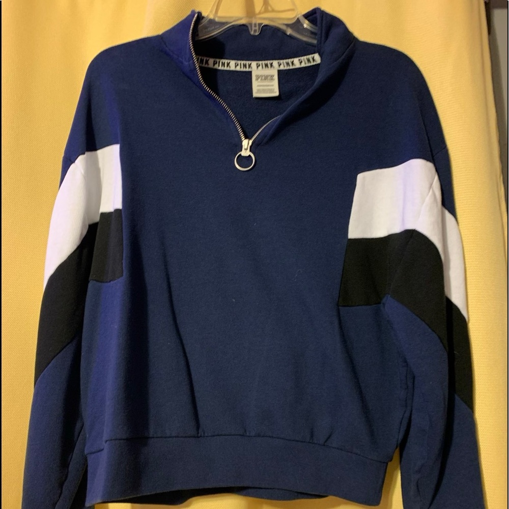 Pink quarter zip sweat shirt